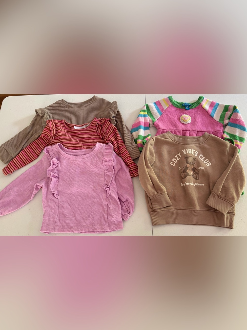 18M Toddler Girl Fall Bundle Sweater Dress Long Sleeve Tops